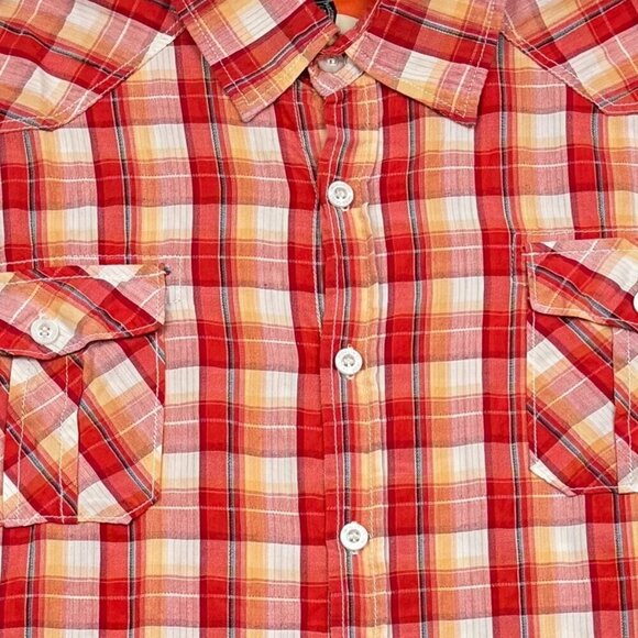 Swiss Cross Short Sleeve Button Shirt With Rolling Stones Patch Men's Size XL - Picture 2 of 8